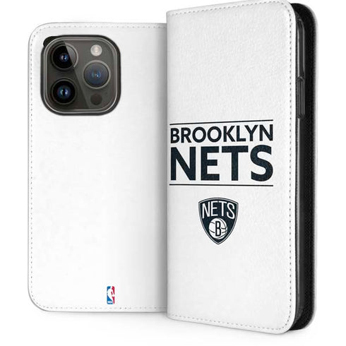 NBA Brooklyn Nets Standard - White iPhone 14 Pro Folio Case