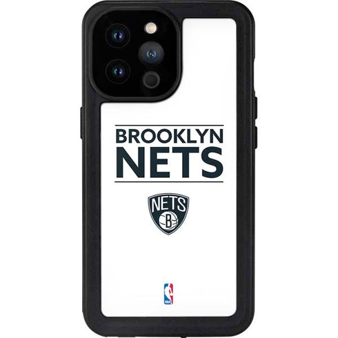 NBA Brooklyn Nets Standard - White iPhone 14 Pro Max Waterproof Case