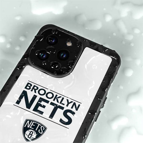 NBA Brooklyn Nets Standard - White iPhone 14 Pro Max Waterproof Case
