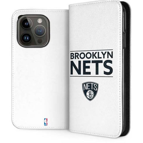 NBA Brooklyn Nets Standard - White iPhone 15 Pro Folio Case