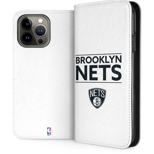 NBA Brooklyn Nets Standard - White iPhone 15 Pro Max Folio Case