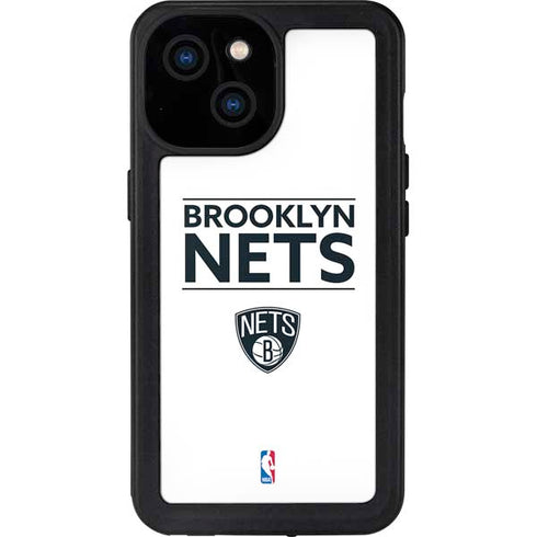 NBA Brooklyn Nets Standard - White iPhone 15 Waterproof Case