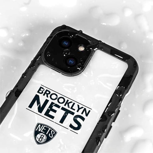 NBA Brooklyn Nets Standard - White iPhone 15 Waterproof Case