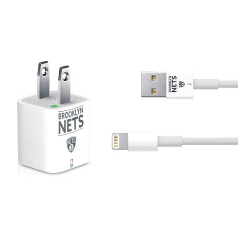 NBA Brooklyn Nets Standard - White iPhone Charger (5W USB) Skin