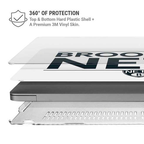 NBA Brooklyn Nets Standard - White MacBook Pro 16in (2021-25) Case plus Skin
