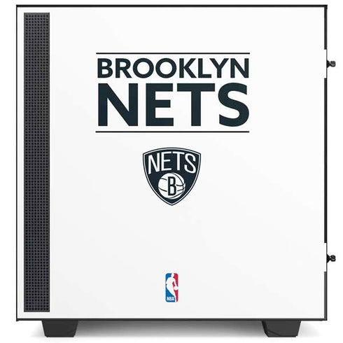 NBA Brooklyn Nets Standard - White NZXT H510 Compact ATX Mid-Tower Case Skin
