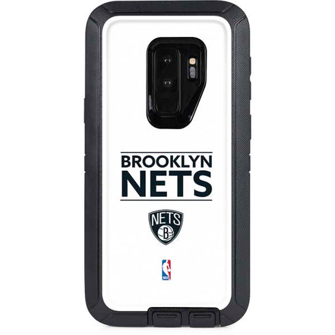 NBA Brooklyn Nets Standard - White Otterbox Defender Galaxy Skin