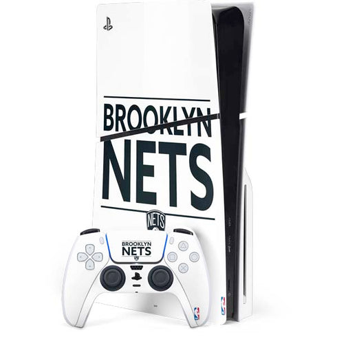 NBA Brooklyn Nets Standard - White PS5 Slim Disk Bundle Skin