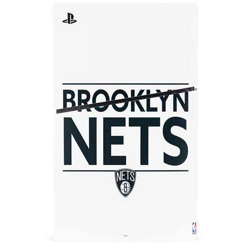 NBA Brooklyn Nets Standard - White PS5 Slim Disk Console Skin