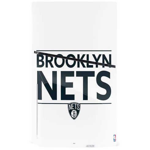 NBA Brooklyn Nets Standard - White PS5 Slim Disk Console Skin