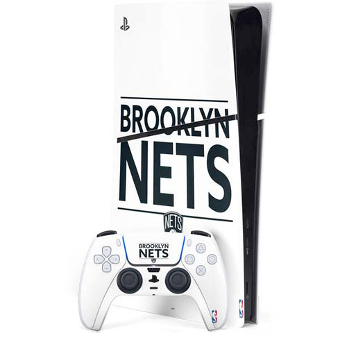 NBA Brooklyn Nets Standard - White PS5 Slim Digital Edition Console Skin