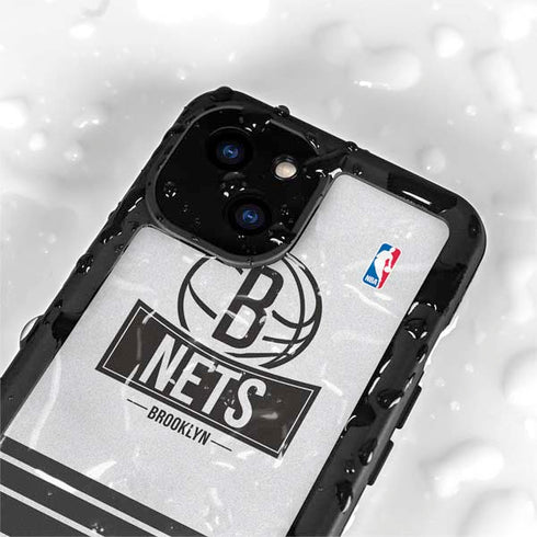 NBA Brooklyn Nets Static iPhone 15 Plus Waterproof Case