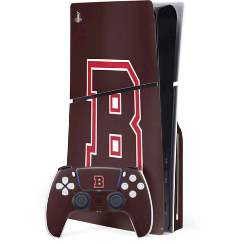 Brown University B Logo PS5 Slim Disk Bundle Skin