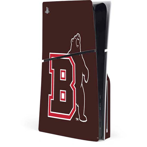 Brown University Bears Logo PS5 Slim Disk Console Skin