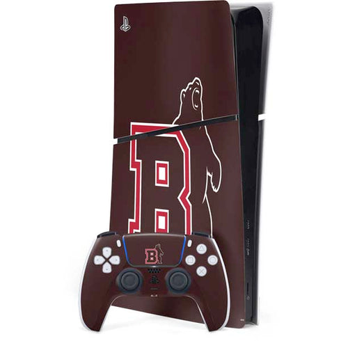 Brown University Bears Logo PS5 Slim Digital Edition Bundle Skin