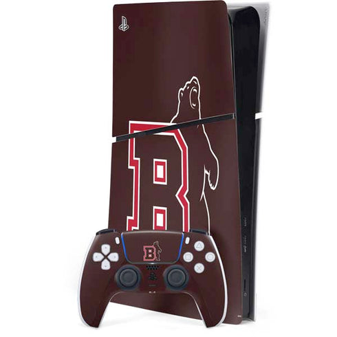 Brown University Bears Logo PS5 Slim Digital Edition Console Skin