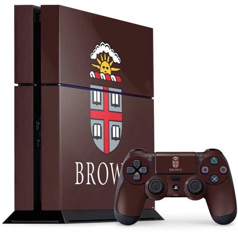 Brown University Primary Logo PS4 Console and Controller Bundle Skin