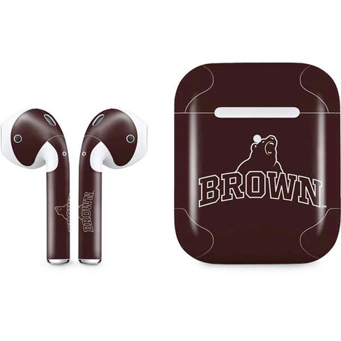Brown University Outlined Apple AirPods 2 Skin