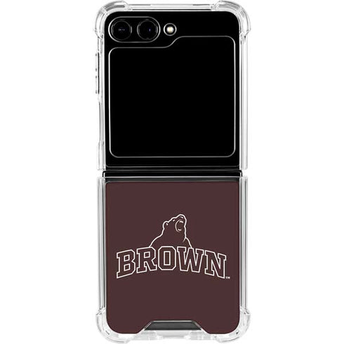 Brown University Outlined Galaxy Z Flip5 5G Clear Case