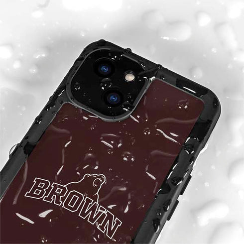 Brown University Outlined iPhone 13 Mini Waterproof Case