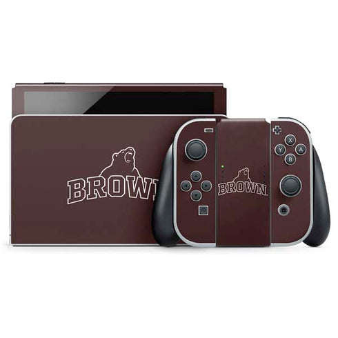 Brown University Outlined Nintendo Switch OLED (2021) Skin
