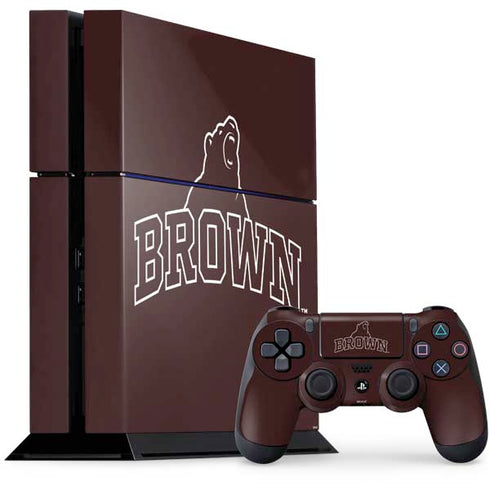 Brown University Outlined PS4 Console and Controller Bundle Skin