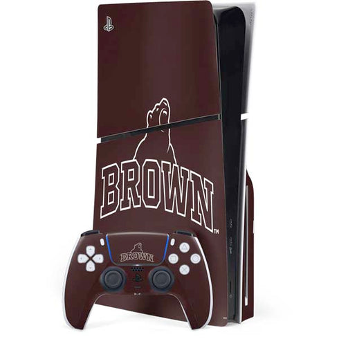 Brown University Outlined PS5 Slim Disk Bundle Skin
