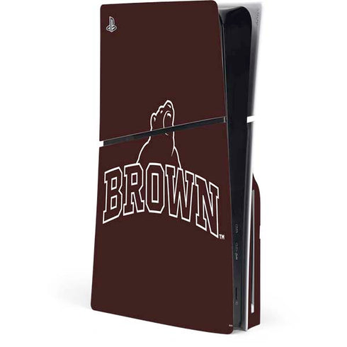 Brown University Outlined PS5 Slim Disk Console Skin