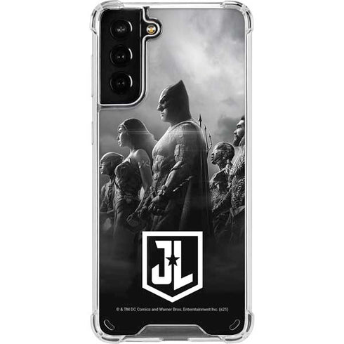 The Justice League (2017) Profile Characters Poster Galaxy S21 Plus 5G Clear Case
