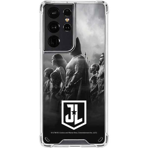 The Justice League (2017) Profile Characters Poster Galaxy S21 Ultra 5G Clear Case