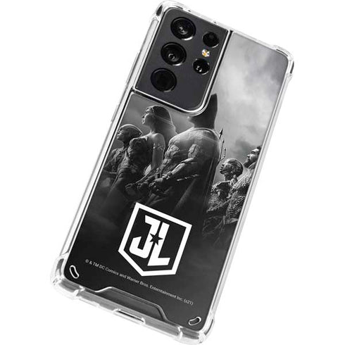 The Justice League (2017) Profile Characters Poster Galaxy S21 Ultra 5G Clear Case
