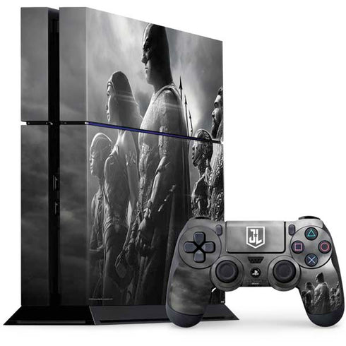 The Justice League (2017) Profile Characters Poster PS4 Console and Controller Bundle Skin
