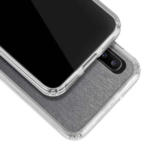 Specialty Vinyl Brushed Steel Texture Galaxy A20 Clear Case