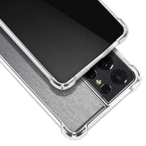 Specialty Vinyl Brushed Steel Texture Galaxy S21 Ultra 5G Clear Case