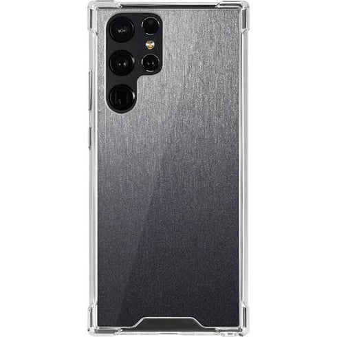 Specialty Vinyl Brushed Steel Texture Galaxy S22 Ultra Clear Case