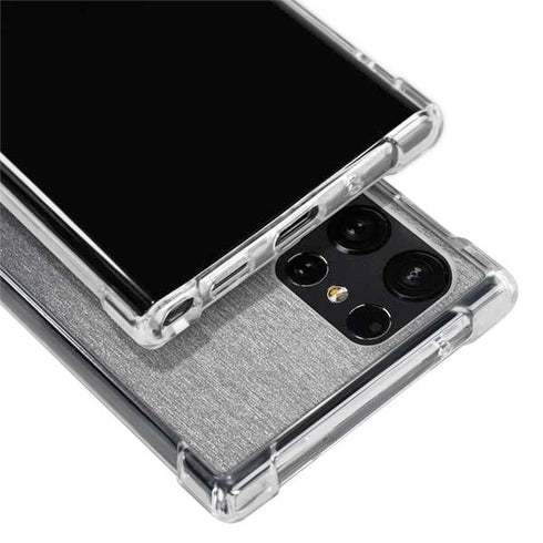 Specialty Vinyl Brushed Steel Texture Galaxy S22 Ultra Clear Case