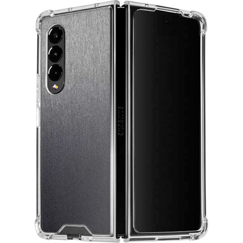 Specialty Vinyl Brushed Steel Texture Galaxy Z Fold4 5G Clear Case