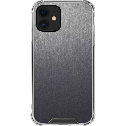 Specialty Vinyl Brushed Steel Texture iPhone 12 Clear Case