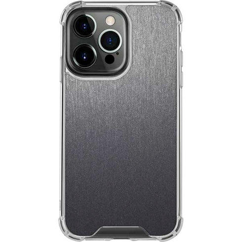 Specialty Vinyl Brushed Steel Texture iPhone 13 Pro Clear Case