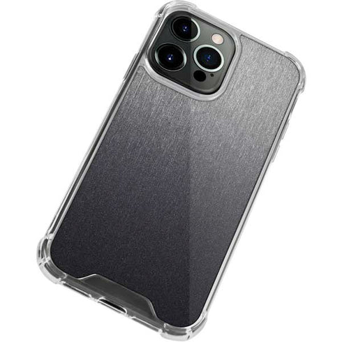 Specialty Vinyl Brushed Steel Texture iPhone 13 Pro Clear Case