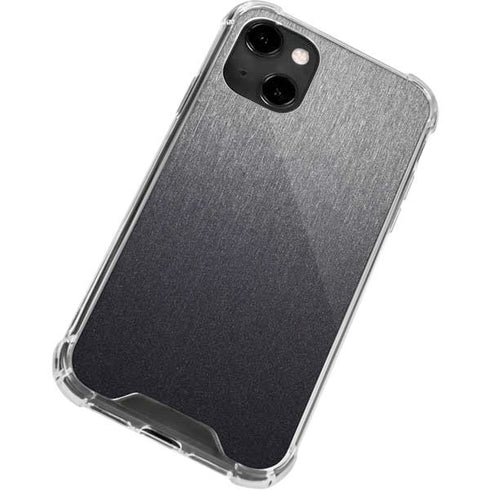 Specialty Vinyl Brushed Steel Texture iPhone 14 Clear Case