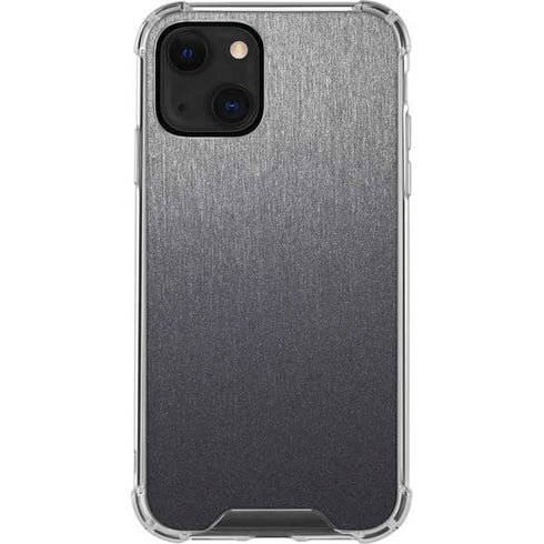Specialty Vinyl Brushed Steel Texture iPhone 14 Plus Clear Case