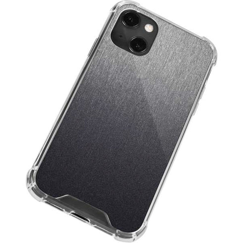 Specialty Vinyl Brushed Steel Texture iPhone 14 Plus Clear Case