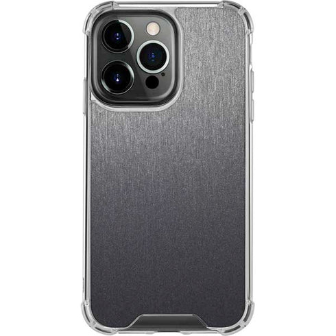 Specialty Vinyl Brushed Steel Texture iPhone 15 Pro Clear Case