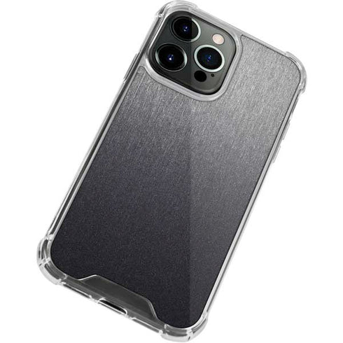 Specialty Vinyl Brushed Steel Texture iPhone 14 Pro Clear Case