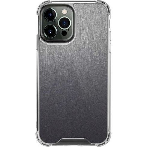 Specialty Vinyl Brushed Steel Texture iPhone 14 Pro Max Clear Case