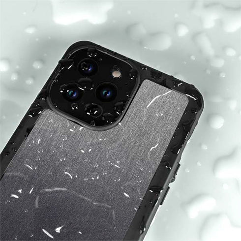 Specialty Vinyl Brushed Steel Texture iPhone 14 Pro Max Waterproof Case