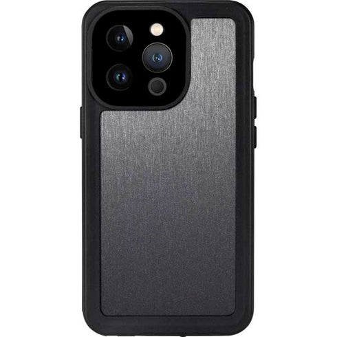 Specialty Vinyl Brushed Steel Texture iPhone 14 Pro Waterproof Case