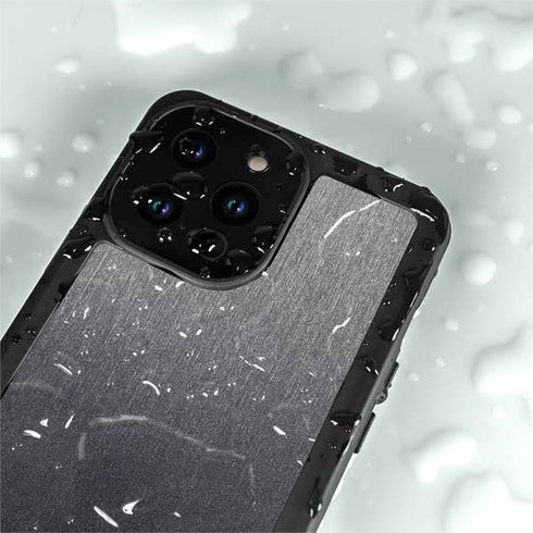 Specialty Vinyl Brushed Steel Texture iPhone 14 Pro Waterproof Case