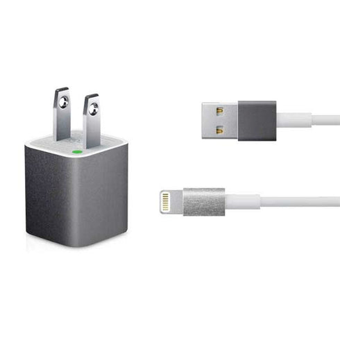 Specialty Vinyl Brushed Steel Texture iPhone Charger (5W USB) Skin